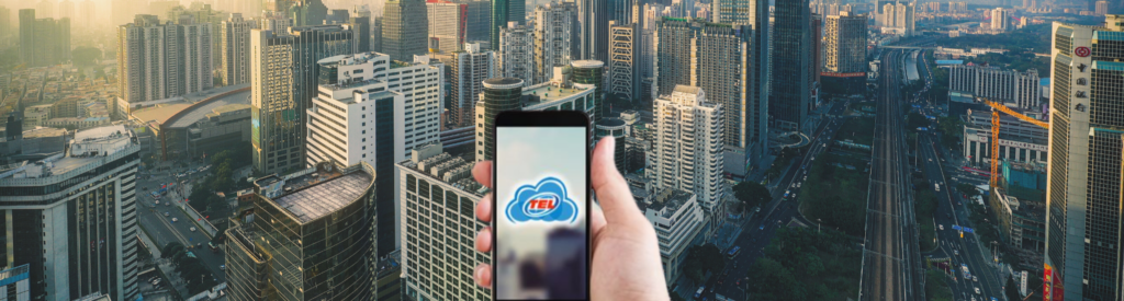 Businessman using Cloud PBX of TelOnline on mobile