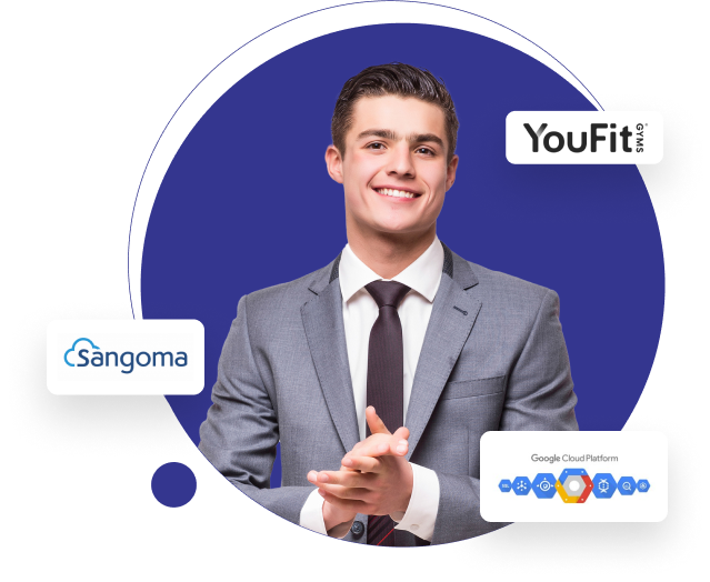 Business man, enjoying moment at work